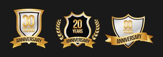 Gold Anniversary Emblem Design Set vector
