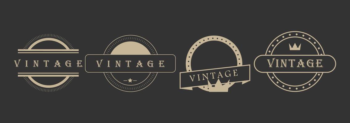 Vintage Banner Badge Collection for Classic Branding and Retro Design