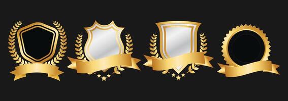 Deluxe Gold Insignia Shield Emblem vector