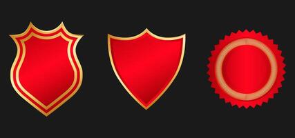 Design Red Shield Badge Collection vector