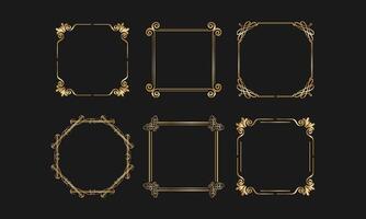 Minimalist Gold Decorative Frame Set for Elegant Invitations and Design vector