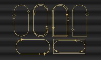 Elegant Golden Geometric Frame Collection vector