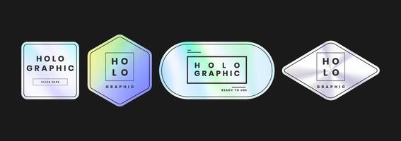 Holographic Label Sticker Design Set vector