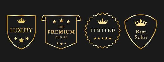 Gold Premium Quality Badges vector