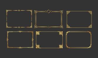 Unique Gold Rectangular Frame Collection vector