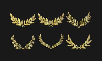 Gold Laurel Branches Collection for Prestigious Award vector