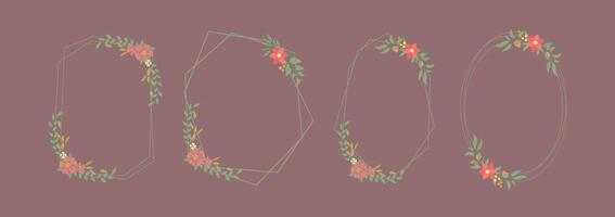 Frame, Floral Geometric Frame Collection vector