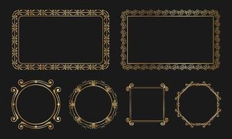 Ornate Gold Decorative Frame Collection for Luxury Design and Invitations vector