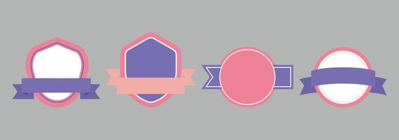Pastel Ribbon Emblem Badge Collection vector