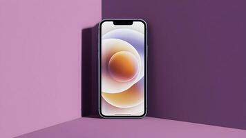 Blank screen modern smartphone mockup template, ideal for UIUX design, featuring a blank display and front and corner views of a smartphone, Mobile screen mockup photo