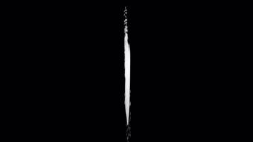 Tall Water Splashing Fountain on Black Background Alpha Channel 3D Animation video