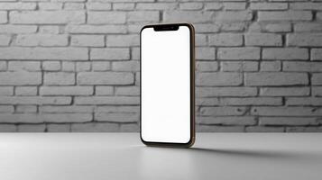 Blank screen modern smartphone mockup template, ideal for UIUX design, featuring a blank display and front and corner views of a smartphone, Mobile screen mockup photo
