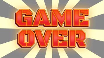 Animation Game over text full color style video
