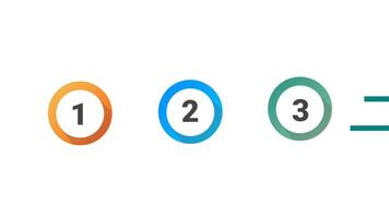 Work process line animation. Step by step organization. Project management tools. round shape and tree step. video