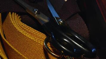 Scissors and Fabric in Moving Shadow video