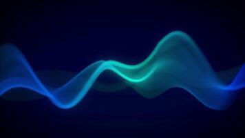 Futuristic Digital Blue Wave Technology Background Looping Animation in Dark Environment for Modern Business Presentations video