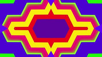 Retro style 90's design memphis vintage with zigzag frame background. Geometrical shapes. Bright glowing neon lights. Party concept. video