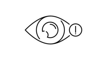 Eye outline icon animation. transparent background video