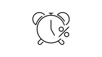 alarm outline icon animation. transparent background video