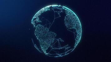 Digital Dotted Blue Planet Earth Big Data, Digital Clouds. Global Network Connection. Business, Communication, or Digital Concept. Plexus Globe video