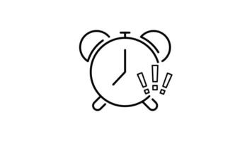 alarm outline icon animation. transparent background video