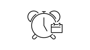 alarm outline icon animation. transparent background video