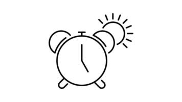 alarm outline icon animation. transparent background video