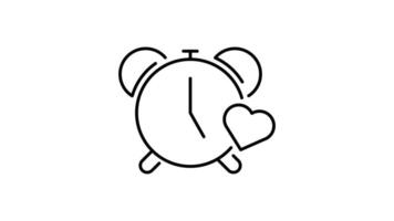 alarm outline icon animation. transparent background video