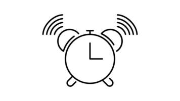 alarm outline icon animation. transparent background video