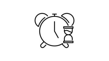 alarm outline icon animation. transparent background video