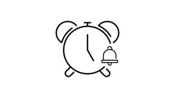 alarm outline icon animation. transparent background video