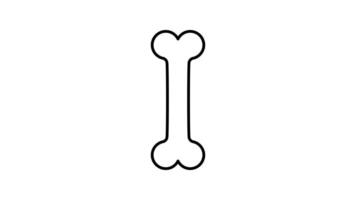 Human bone outline icon animation. transparent background video