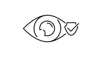 Eye outline icon animation. transparent background video