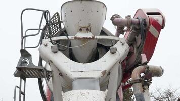 car with concrete mixer and mechanical sleeve for concreting video