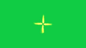 Muzzle flash front view animation effect, gun firing muzzle flash animation isolated on green screen background video