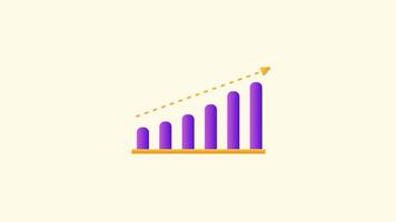 Business growth graph animation with arrow, illustration of achieve profit, increase sales chart animation, suitable for business presentations, Looped , and motion graphics. video