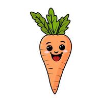 Orange funny carrot in cartoon style vector