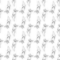 Seamless pattern with fun carrots. A pattern featuring contoured carrots.white background vector