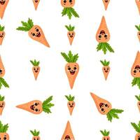 A seamless pattern with a funny carrot. Funny carrots in a seamless Design.white background vector