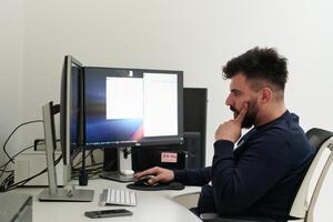 professional editor enhancing digital footage using specialized software photo