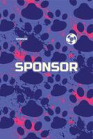 Jersey sublimation paw cat and dog soccer cycling motocross racing pattern background vector