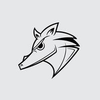 a horse head in a line drawing on a white background 524 vector