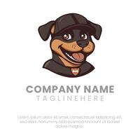 Cute Dog with a cap wearing on his head smiling vector