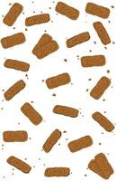 Chocolate biscuits and crumbs on a white background vector