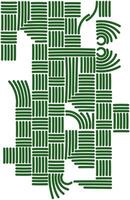 Abstract background with green lines grass and wicker vector