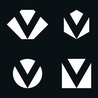 Set of abstract initial letter V logo design. Premium vector