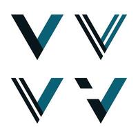 Set of abstract initial letter V logo design. Premium vector