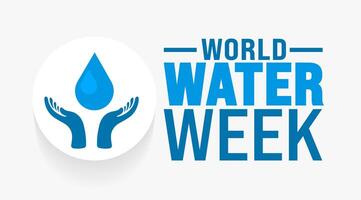 World Water Week is observed every year in August. Holiday concept. Template for background, banner, card, poster, placard, design template with unique shapes with standard color. vector