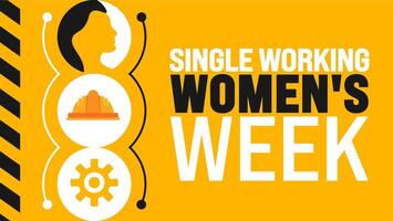 Single Working Women's Week is observed every year in August. Holiday concept. Template for background, banner, card, poster, placard, design template with unique shapes with standard color. vector