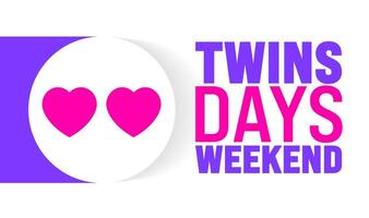 Twins days weekend is observed every year in August. Holiday concept. Template for background, banner, card, poster, placard, design template with unique shapes with standard color. vector
